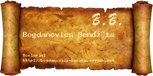 Bogdanovics Benáta névjegykártya